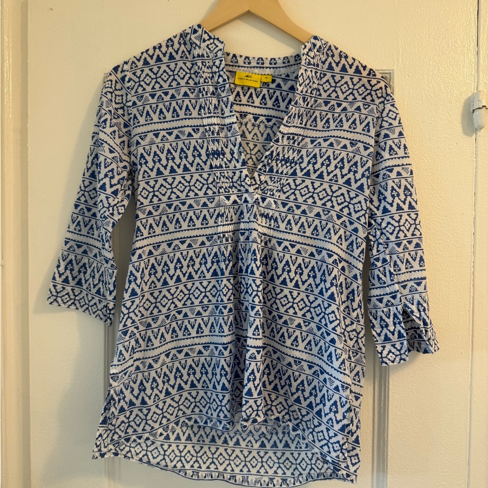 Classic Roller Rabbit Blue and White Cotton Summer Top